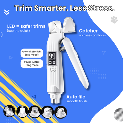 Pet Nail Clipper + Electric Grinder (2-in-1) with LED Light
